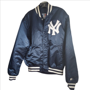 Vintage Starter New York Yankees Satin Bomber Jacket MLB Baseball L